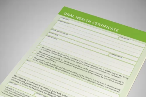Oral Health Certificate Pad - NZIDT